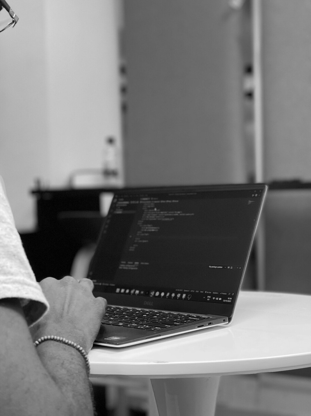 person learning programming on laptop