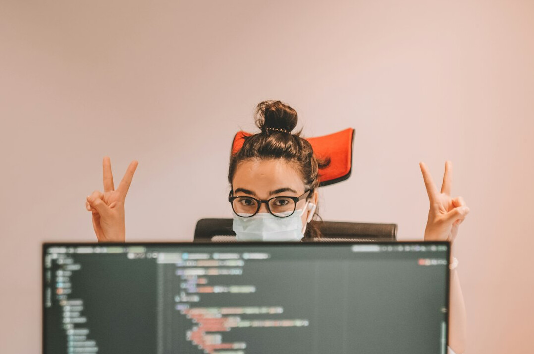 woman learning coding