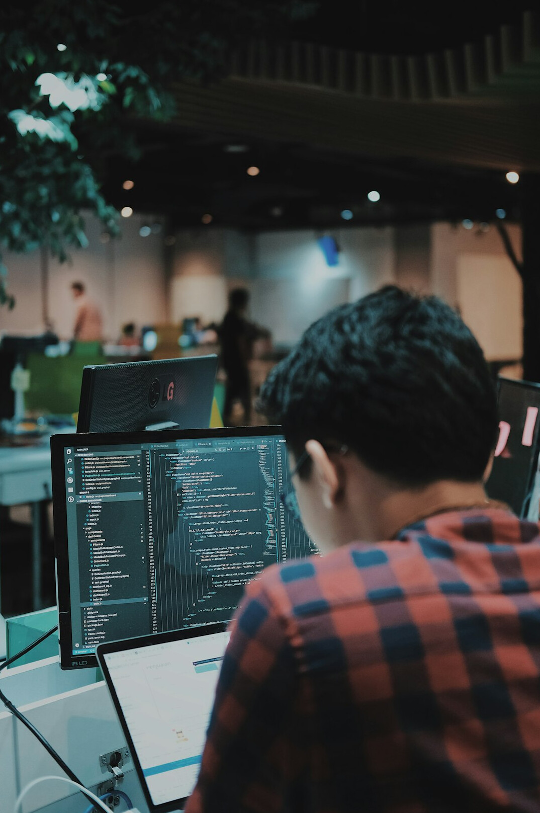 developer debugging code on screen
