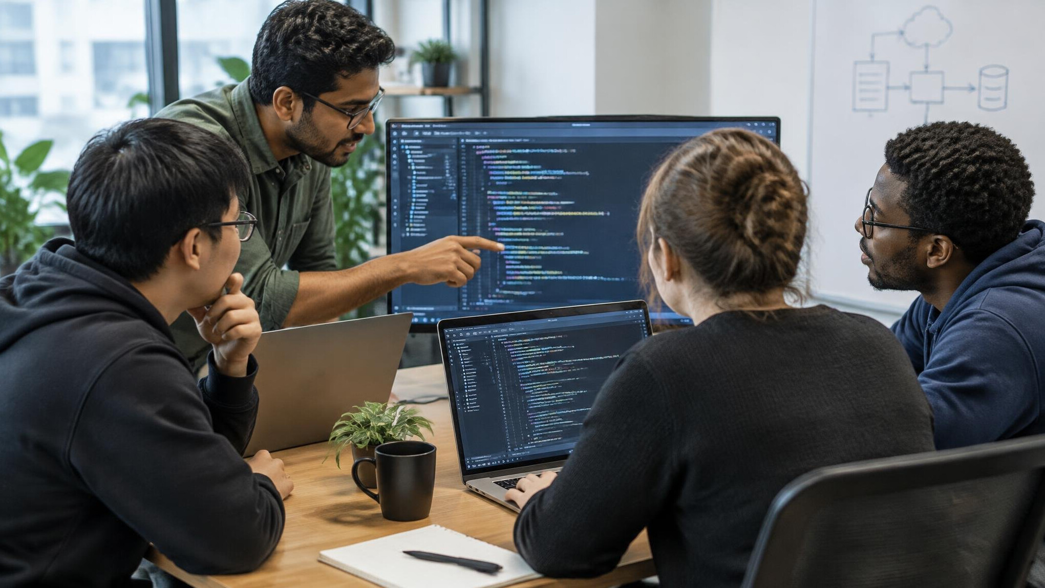 team of programmers collaborating